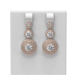 4.77 ctw Diamond Earrings 18K Rose Gold - REF-739G9W