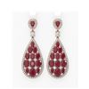 Image 1 : 27.47 ctw Ruby & Diamond Earrings 18K Rose Gold - REF-700Y2X
