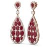 Image 2 : 27.47 ctw Ruby & Diamond Earrings 18K Rose Gold - REF-700Y2X