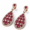Image 3 : 27.47 ctw Ruby & Diamond Earrings 18K Rose Gold - REF-700Y2X