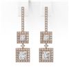 Image 2 : 2.5 ctw Princess Cut Diamond Designer Earrings 18K Rose Gold - REF-264X4A