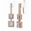 Image 3 : 2.5 ctw Princess Cut Diamond Designer Earrings 18K Rose Gold - REF-264X4A