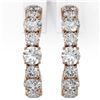Image 2 : 3.64 ctw Diamond Designer Earrings 18K Rose Gold - REF-336A3N