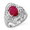 Image 1 : 4.58 ctw Ruby & Diamond Ring 18k White Gold - REF-160M2G