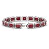 Image 2 : 26.21 ctw Ruby & Diamond Micro Pave Halo Bracelet 10k White Gold - REF-436M4G