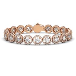 15.36 ctw Diamond Micro Pave Bracelet 18K Rose Gold - REF-1799K5Y