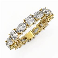 4.16 ctw Princess Cut Diamond Eternity Ring 18K Yellow Gold - REF-584A5N