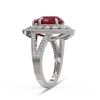 Image 3 : 5.12 ctw Certified Ruby & Diamond Victorian Ring 14K White Gold - REF-161A8N