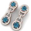 Image 1 : 4 ctw SI/I Intense Blue Diamond Earrings 18K Rose Gold - REF-298Y5X