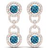 Image 3 : 4 ctw SI/I Intense Blue Diamond Earrings 18K Rose Gold - REF-298Y5X