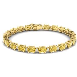 19.7 ctw Citrine & VS/SI Diamond Eternity Bracelet 10k Yellow Gold - REF-98G2W
