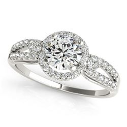1 ctw Certified VS/SI Diamond Halo Ring 18k White Gold - REF-144N5F