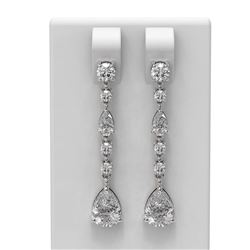 2.84 ctw Diamond Earrings 18K White Gold - REF-395N8F