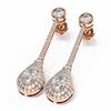 Image 3 : 3.81 ctw Oval Diamond Earrings 18K Rose Gold - REF-805N5F