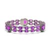 Image 1 : 28.03 ctw Amethyst & Diamond Bracelet 14K White Gold - REF-225W2H