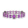 Image 2 : 28.03 ctw Amethyst & Diamond Bracelet 14K White Gold - REF-225W2H