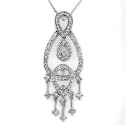 1.0 ctw Certified VS/SI Diamond Necklace 14k White Gold - REF-86A9N