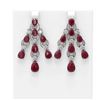 Image 1 : 27.36 ctw Ruby & Diamond Earrings 18K White Gold - REF-442M2G