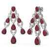 Image 2 : 27.36 ctw Ruby & Diamond Earrings 18K White Gold - REF-442M2G