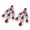 Image 3 : 27.36 ctw Ruby & Diamond Earrings 18K White Gold - REF-442M2G