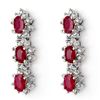 Image 2 : 5.63 ctw Ruby & Diamond Earrings 14k White Gold - REF-141H8R
