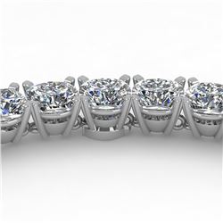 40 ctw Cushion Certified SI Diamond Necklace 18K Rose Gold - REF-6465W2H