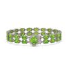 Image 1 : 26.52 ctw Peridot & Diamond Bracelet 14K White Gold - REF-244W8H