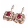 Image 3 : 16.73 ctw Ruby & Diamond Earrings 18K Rose Gold - REF-600H2R