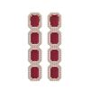 Image 1 : 12.33 ctw Ruby & Diamond Micro Pave Halo Earrings 10k Rose Gold - REF-168Y2X