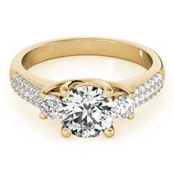 1.25 ctw VS/SI Diamond 3 Stone Micro Pave Ring 18k Yellow Gold - REF-184A3N