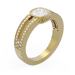 1.38 ctw Diamond Ring 18K Yellow Gold - REF-448X5A
