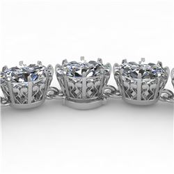 40 ctw Princess SI Certified Diamond Necklace 18K White Gold - REF-6345N2F