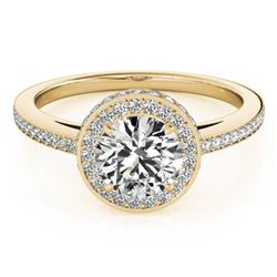 1.25 ctw Certified VS/SI Diamond Halo Ring 18k Yellow Gold - REF-170R2K