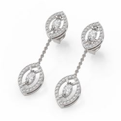 2 ctw Diamond Designer Earrings 18K White Gold - REF-241K5Y