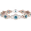 Image 3 : 9 ctw SI/I Intense Blue Diamond Bracelet 18K Rose Gold - REF-735N2F