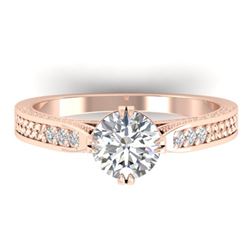 1.22 ctw Certified VS/SI Diamond Art Deco Ring 14k Rose Gold - REF-310K8Y