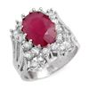 Image 1 : 4.62 ctw Ruby & Diamond Ring 14k White Gold - REF-132H5R