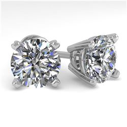 4 ctw Certified VS/SI Diamond Stud Earrings 14K White Gold - REF-1644Y5X