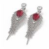 Image 3 : 11.22 ctw Ruby & Diamond Earrings 18K White Gold - REF-527F3M