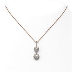 1.25 ctw Diamond Designer Necklace 18K Rose Gold - REF-139M5G