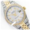 Image 1 : Rolex Men's Two Tone 14K Gold/SS, QuickSet, Diamond Dial & Diamond Bezel - REF-557F5M