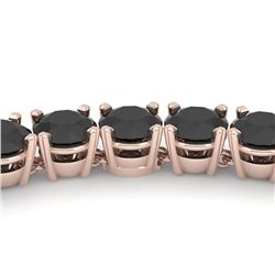 40 ctw Certified Black VS Diamond Necklace 18K Rose Gold - REF-975H2R