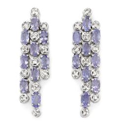 4.33 ctw Tanzanite & Diamond Earrings 14k White Gold - REF-118H2R