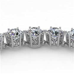 29 ctw SI Certified Diamond Necklace 18K White Gold - REF-4680G2W