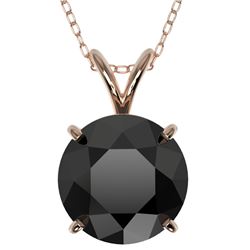 2.58 ctw Fancy Black Diamond Solitaire Necklace 10k Rose Gold - REF-60W3H