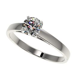 0.77 ctw Certified Quality Diamond Engagment Ring 10k White Gold - REF-68X2A