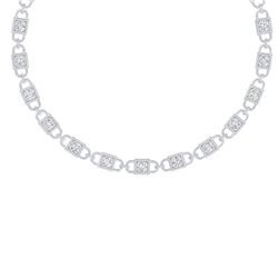 20 ctw Certified SI/I Diamond Halo Necklace 18K White Gold - REF-2010H2R