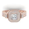 Image 1 : 2.85 ctw Princess VS/SI Diamond Art Deco Micro Ring 14k Rose Gold - REF-486M2G