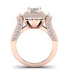 Image 3 : 2.85 ctw Princess VS/SI Diamond Art Deco Micro Ring 14k Rose Gold - REF-486M2G