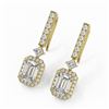Image 1 : 3 ctw Emerald Cut Diamond Designer Earrings 18K Yellow Gold - REF-757N9F